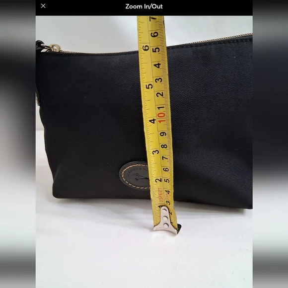 Dooney & Bourke Black Nylon Tan Straps Double Zip Crossbody Bag W Free Pouch - Picture 11 of 12